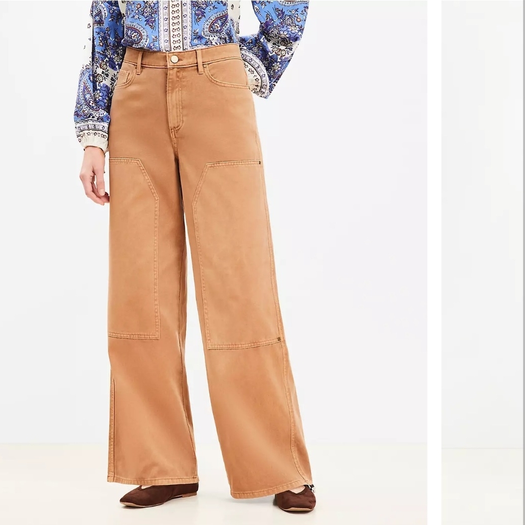 Tan Wide-Leg Pants